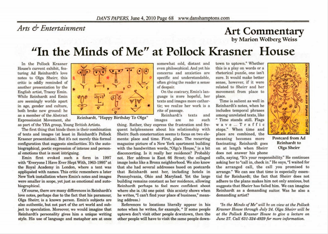 “In the Minds of Me” at Pollock Krasner House