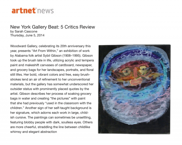 Sybil Gibson: New York Gallery Beat: 5 Critics Review
