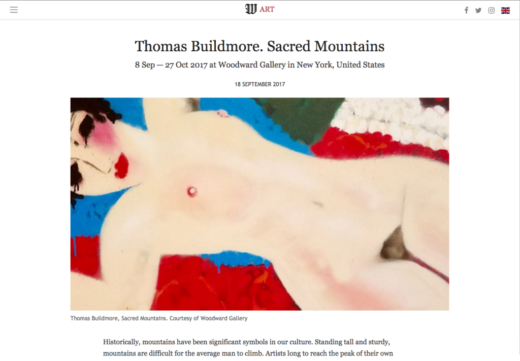 Thomas Buildmore Sacred Mountains featured in Wall St. International