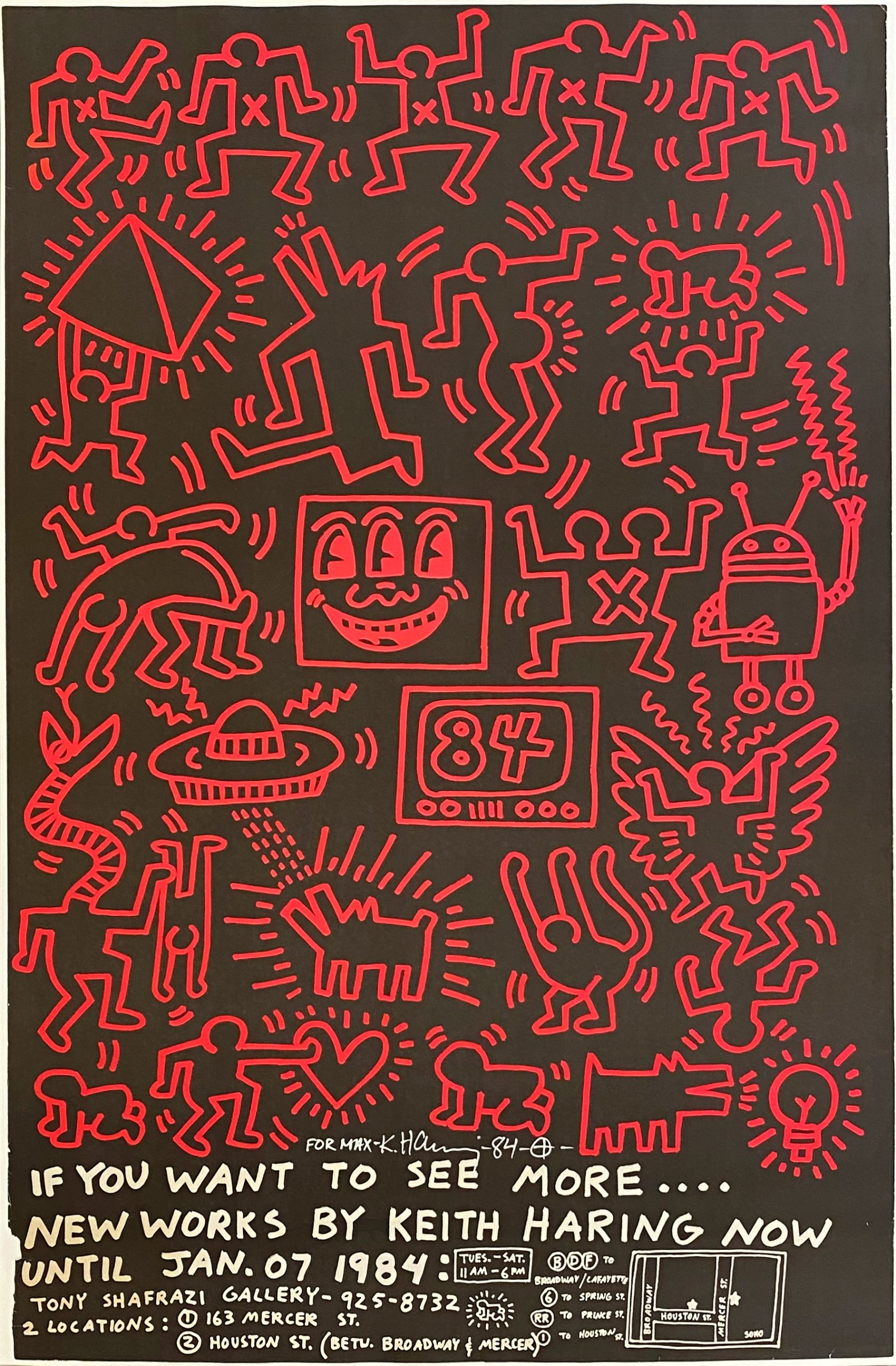の通販 Keith Haring、No.84、希少画集画、新品額装付、状態良好 - 美術品